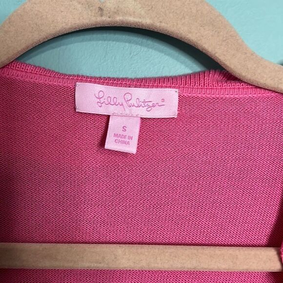 Lilly Pulitzer Keirnan Long-Sleeve Ruffle Cardigan Pink - Picture 5 of 8